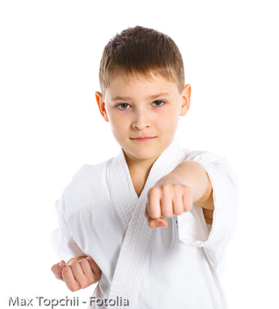Aikido boy fighting position