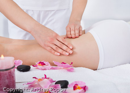 Woman Getting Thigh Massage