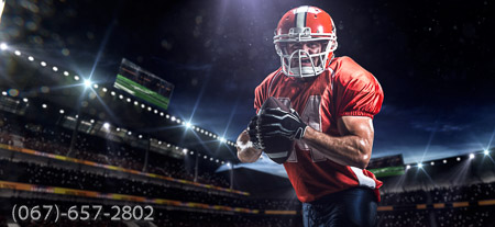 American football sportsman player in stadium