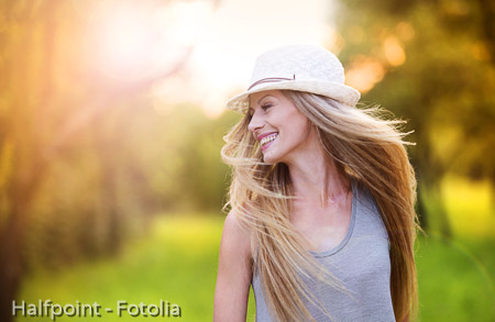 Beautiful woman outside in a park.