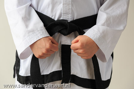 Taekwon-do woman ready for training.