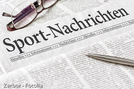 Zeitung mit der Überschrift Sport-Nachrichten