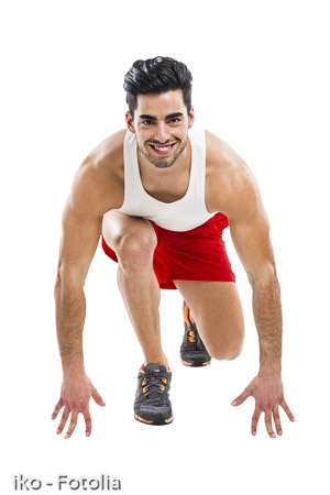 Athletic man ready to run